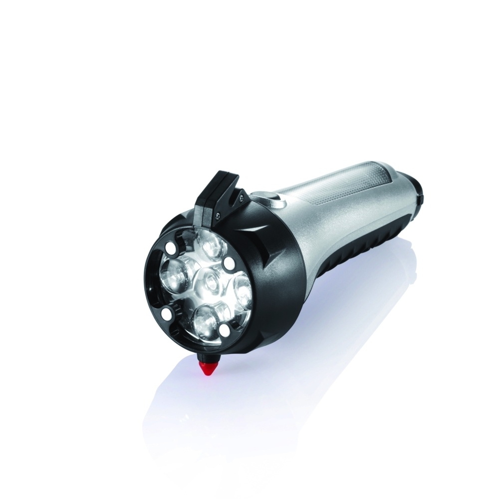 Wielofunkcyjna latarka bezpieczeństwa na dynamo z 5 diodami LED, 4 magnesami, funkcja ostrzegawcza, posiada także młotek bezpieczeństwa, przecinak do pasów bezpieczeństwa i dodatkowo kabel do ładowania telefonów komórkowych (V5533-19) Wielofunkcyjna latarka bezpieczeństwa na dynamo z 5 diodami LED, 4 magnesami, funkcja ostrzegawcza, posiada także młotek bezpieczeństwa, przecinak do pasów bezpieczeństwa i dodatkowo kabel do ładowania telefonów komórkowych (V5533-19)