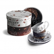 Zestaw do espresso, fili�anki 80 ml z talerzykami, pakowane w kartoniku (V5185-00)