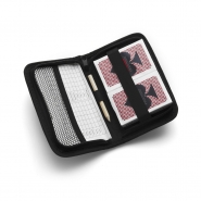Zestaw do gry w karty w eleganckim etui na zamek: 2 talie kart, o��wek oraz notatnik (V6294-03)