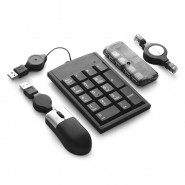 Akcesoria komputerowe w nylonowym etui, myszka, przed�u�acz do myszki, hub z 4 portami USB 1.1, klawiatura numeryczna (V3138-00)