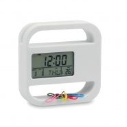 Zegar z wy�wietlaczem LCD z do��czonymi spinaczami i miejscem na kartki z notatkami (V3282-02)